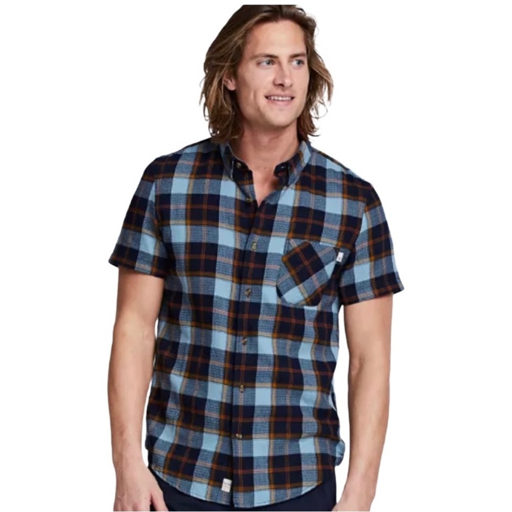 Timberland Sugar River Slim Fit Plaid Cargo Shirt Size M
